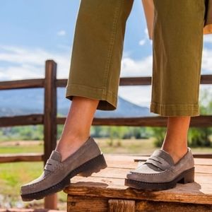 Gray Suede Women's Loafers